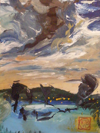 ACCEPTING THE STORM, 2015 gouache on paper, 420 x 594mm.